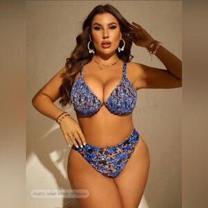 Shein Blue Underwire Bikini